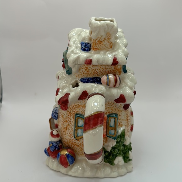 Christmas Tea-light Candle Warmer / Oil Burner Candle Holder Decor Teapot 7.5” - Picture 4 of 6